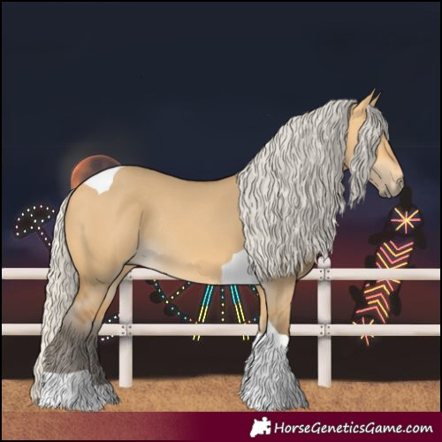 Horse Color:Silver Buckskin Dun Tobiano Rabicano 