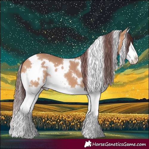 Horse Color:White Spotted Chocolate Bay Dun Splash