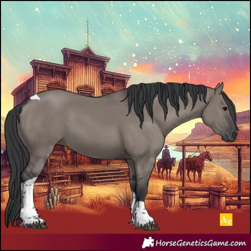 Horse Color:Grullo Tobiano 