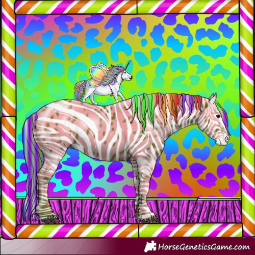 Horse Color:Painted Watercolor Black Skewed Appaloosa 