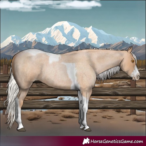Horse Color:Silver Blue Roan Pearl Tobiano Frame 