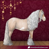 Horse Color:Silver Blue Roan Pearl Tobiano Frame 