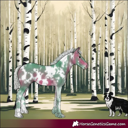 Horse Color:Watercolor White Spotted Silver Bay