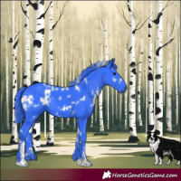 Horse Color:Watercolor White Spotted Black 
