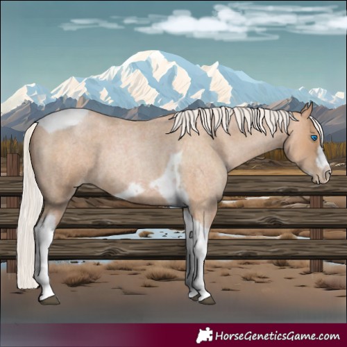 Horse Color:Silver Blue Roan Pearl Tobiano Frame 