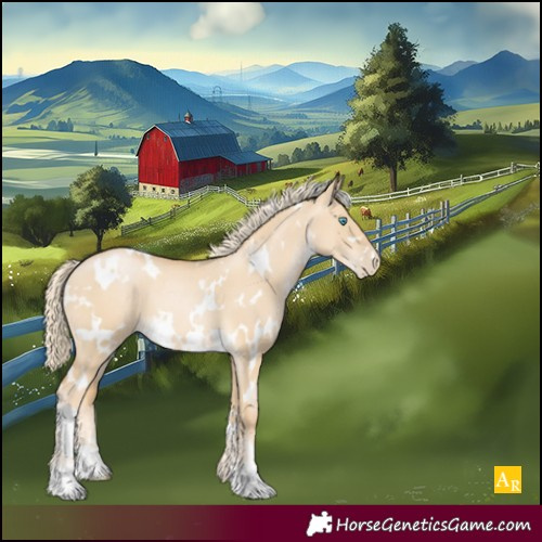 Horse Color:White Spotted Palomino Pearl Dun 