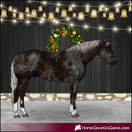 Horse Color:Midnight Silver Brown Ice Tobiano 