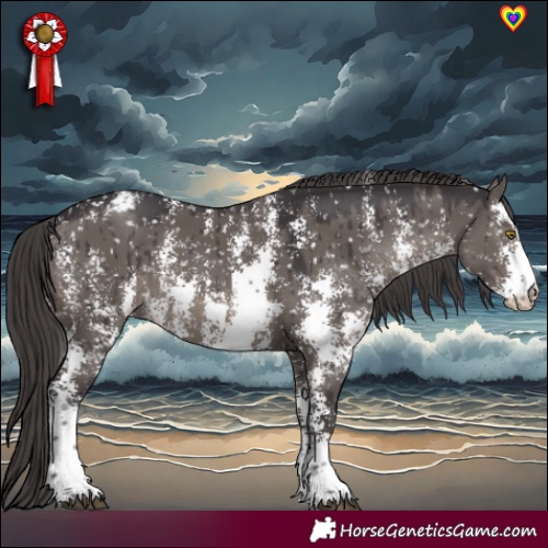 Horse Color:Smoky Grullo Sabino Snowflake Varnish Rabicano Brindle 