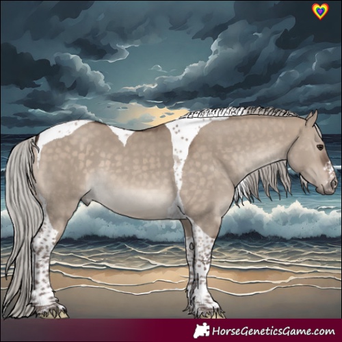 Horse Color:Silver Brown Dun Tobiano 