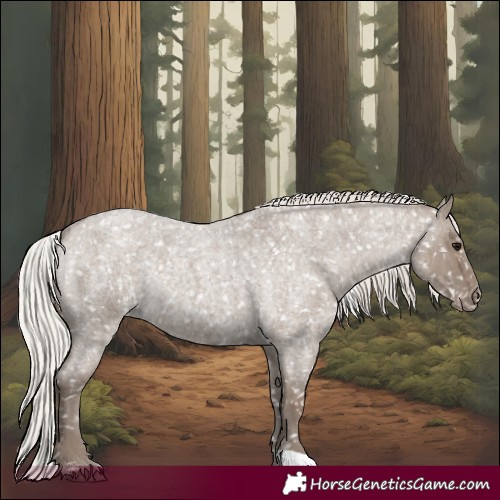 Horse Color:Silver Grullo Roan Appaloosa Rabicano 