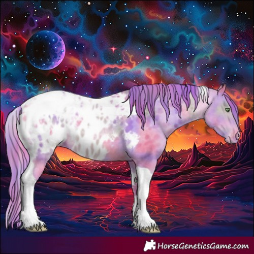 Horse Color:Nacre Watercolor Sable Champagne Ice Dun Tobiano Skewed Appaloosa Rabicano