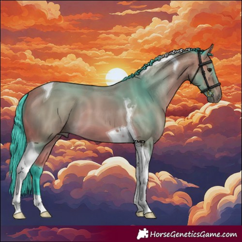 Horse Color:Watercolor Buckskin Tobiano 