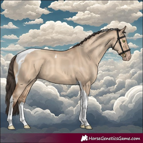 Horse Color:Amber Champagne Dun Tobiano 