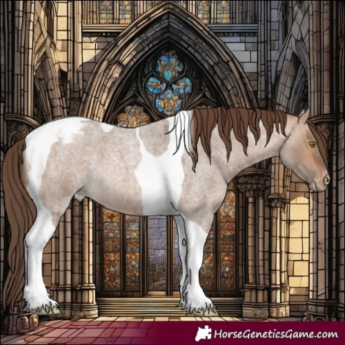 Horse Color:Bay Roan Dun Tobiano Varnish 