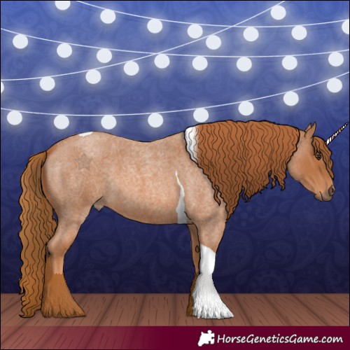 Horse Color:Red Roan Tobiano 