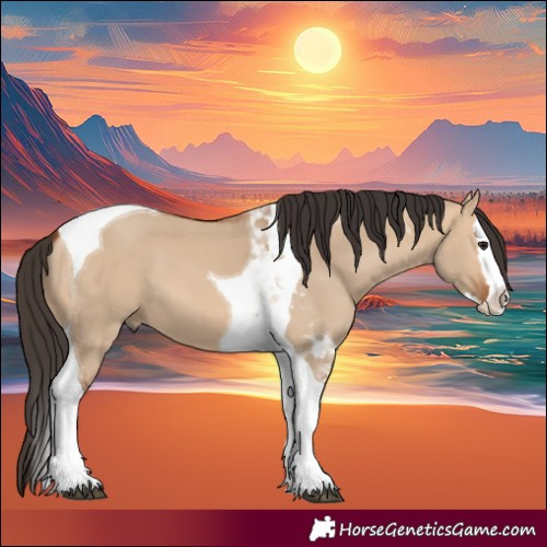 Horse Color:Bay Dun Splash Tobiano 