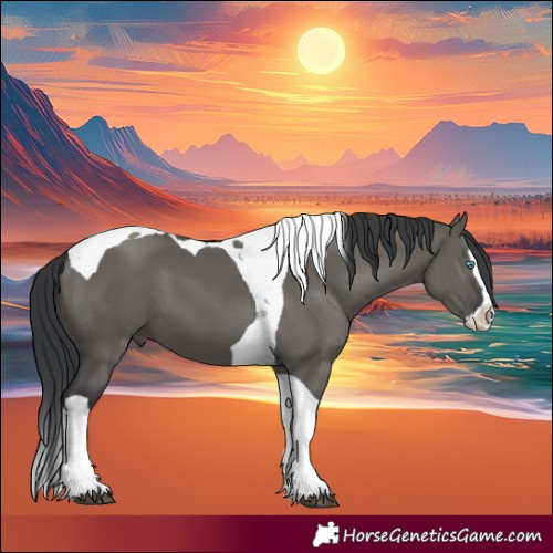 Horse Color:Grullo Splash Tobiano 