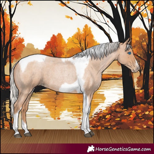 Horse Color:Silver Blue Roan Pearl Tobiano Frame 