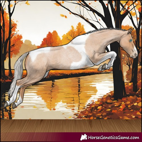 Horse Color:Silver Blue Roan Pearl Tobiano Frame 