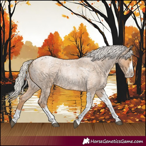 Horse Color:Silver Blue Roan Pearl Tobiano Frame 