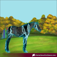 Horse Color:Void Painted Thunderstruck Midnight Red Onyx Ice Tobiano 