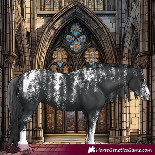 Horse Color:Powder White Black 