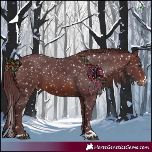 Horse Color:Chocolate Brown Snowflake Varnish