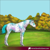 Horse Color:Watercolor White Spotted Blue Onyx Ice Tobiano