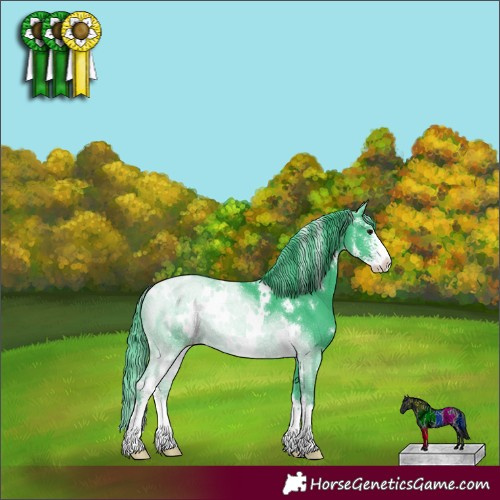 Horse Color:Watercolor White Spotted Black Sabino
