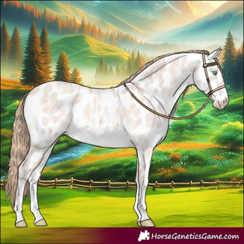 Horse Color:Perlino Roan Mushroom Sabino Near Leopard 