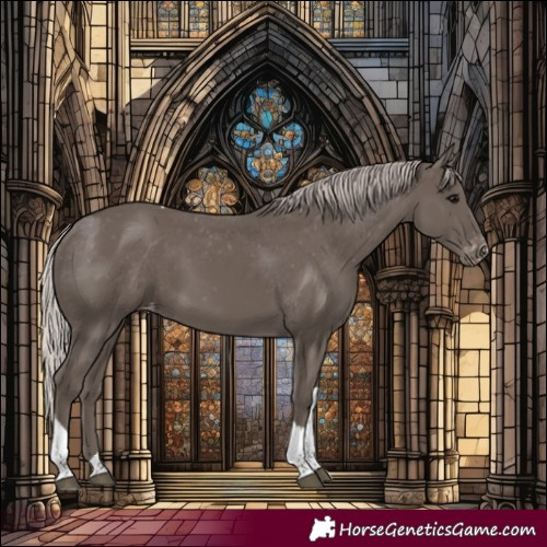 Horse Color:Silver Black Tobiano Varnish 