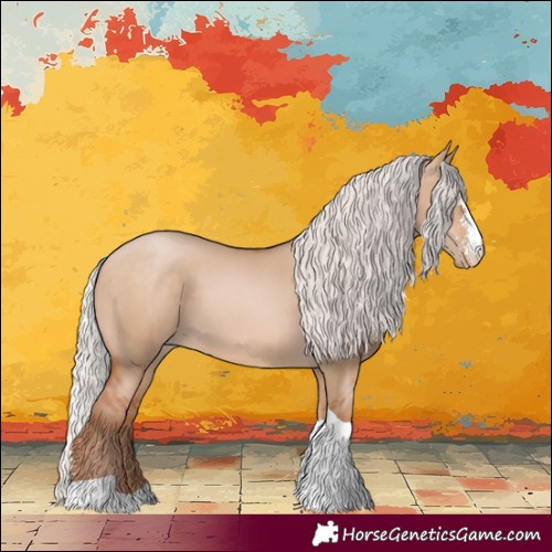 Horse Color:Silver Brown Pearl Dun Sabino Tobiano 