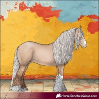 Horse Color:Silver Brown Pearl Dun Sabino Tobiano 