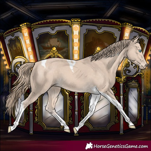 Horse Color:Perlino Tobiano