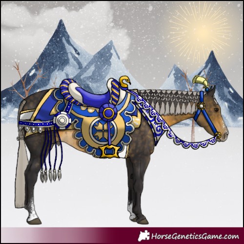 Horse Color:Silver Buckskin Sabino Rabicano 