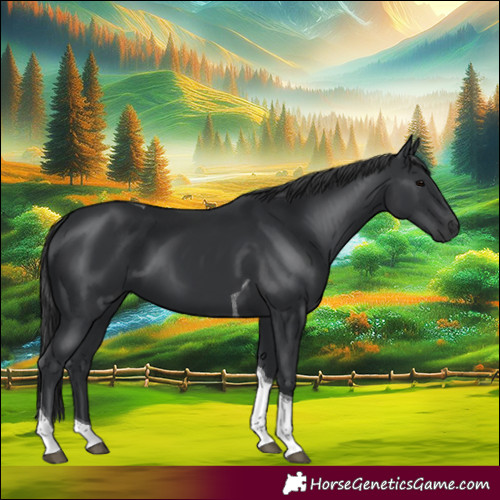 Horse Color:Black Tobiano 