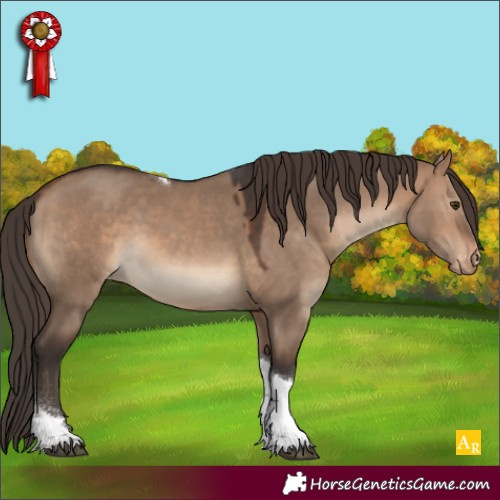 Horse Color:Brown Dun Tobiano Varnish 