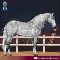 Horse Color:Silver Bay Chinchilla Tobiano Snowflake Varnish