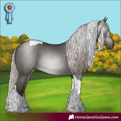 Horse Color:Gray Silver Black Mushroom Tobiano 