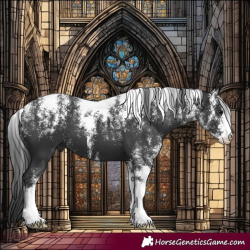 Horse Color:Powder White Black 