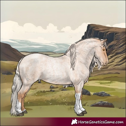 Horse Color:Silver Blue Roan Pearl Tobiano Frame