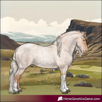 Horse Color:Silver Blue Roan Pearl Tobiano Frame 
