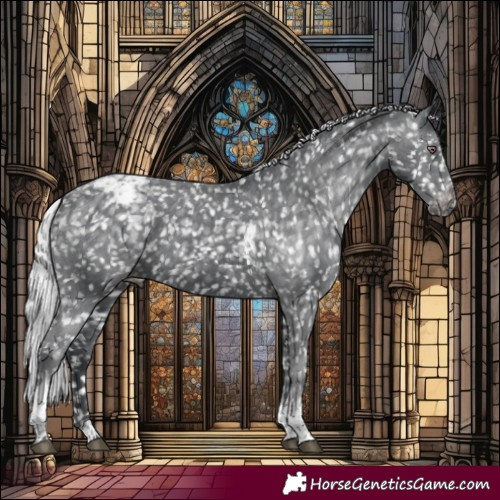 Horse Color:Silver Black Chinchilla Tobiano Snowflake Varnish