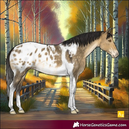 Horse Color:Buckskin Dun Tobiano Blanket 