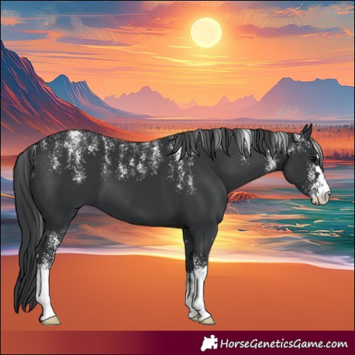 Horse Color:Powder White Black