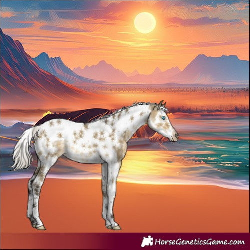 Horse Color:White Spotted Silver Buckskin Dun Splash Tobiano Frame Rabicano 