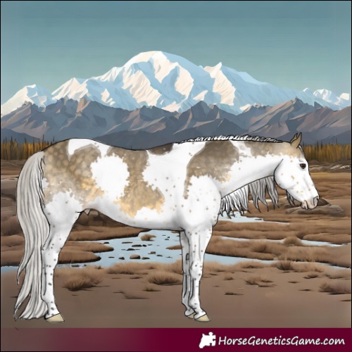 Horse Color:Silver Buckskin Dun Splash Tobiano