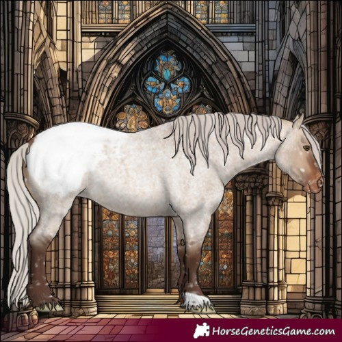 Horse Color:Silver Brown Roan Dun Snowcap Rabicano