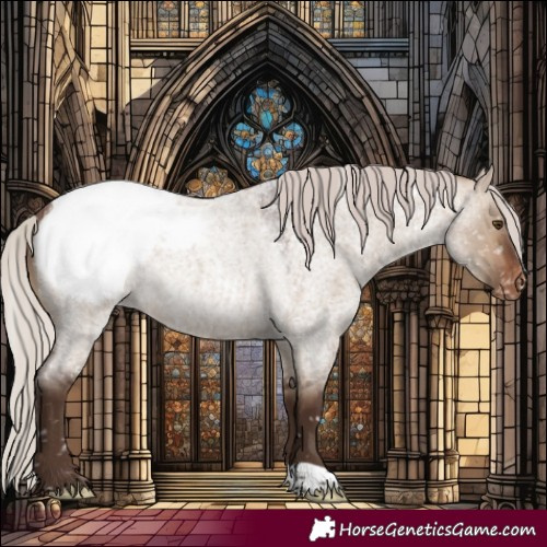 Horse Color:Silver Brown Roan Dun Snowcap Rabicano