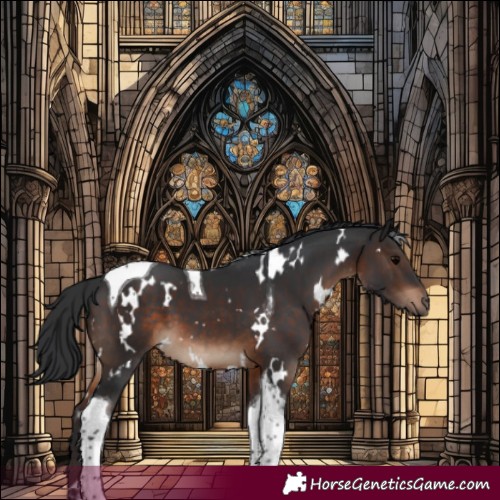 Horse Color:White Spotted Brown Tobiano 